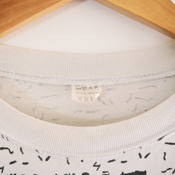 Vintage 300 Film This Is Sparta Allover Graphic Shirt - White Black - Size XL - Picture 5 of 5